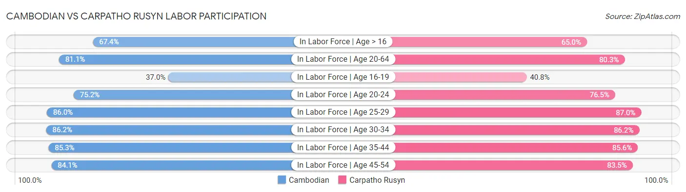 Cambodian vs Carpatho Rusyn Labor Participation