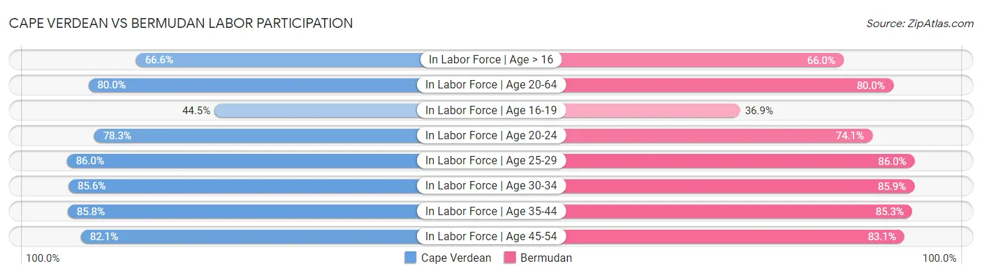 Cape Verdean vs Bermudan Labor Participation