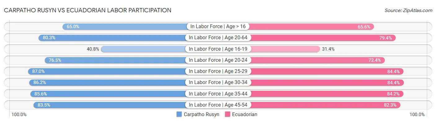 Carpatho Rusyn vs Ecuadorian Labor Participation