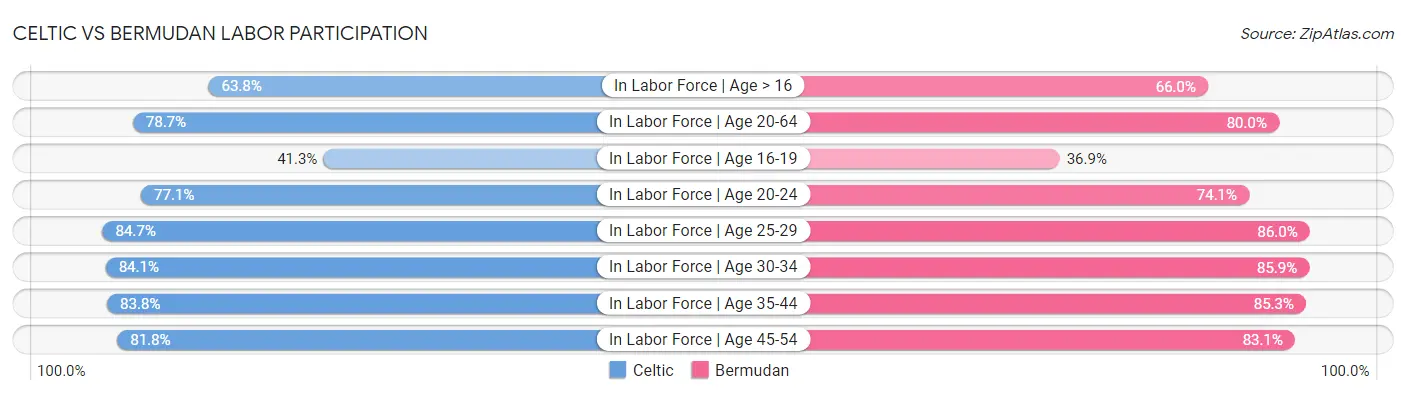 Celtic vs Bermudan Labor Participation