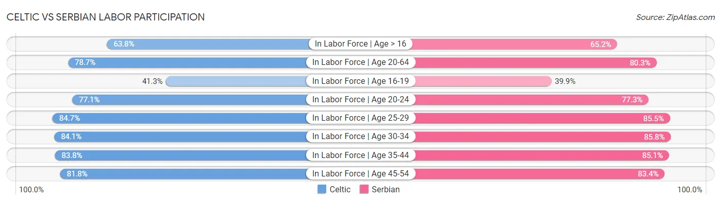 Celtic vs Serbian Labor Participation