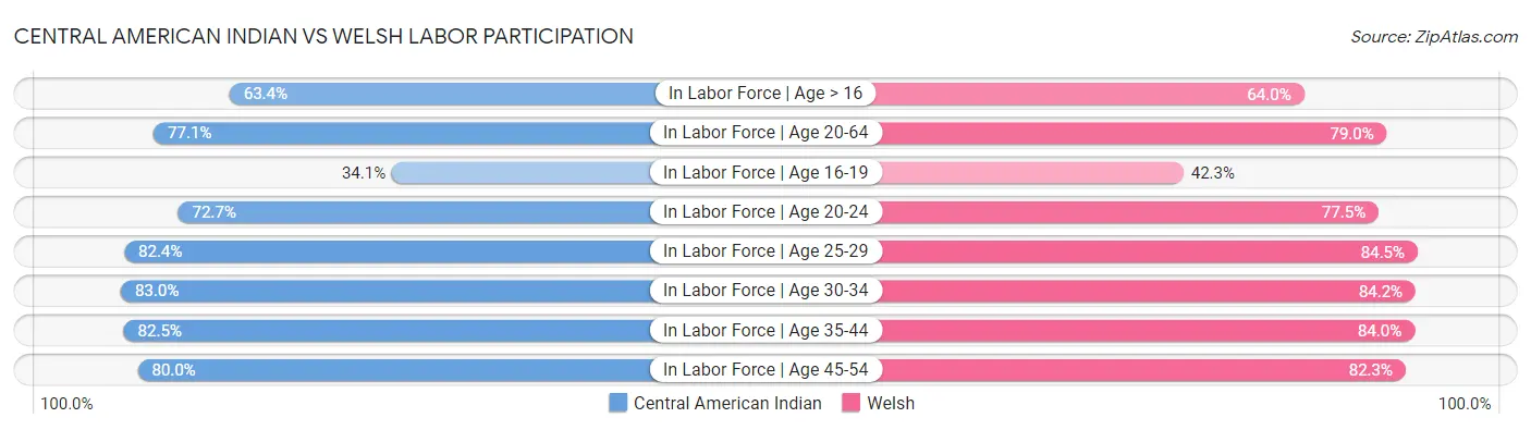 Central American Indian vs Welsh Labor Participation