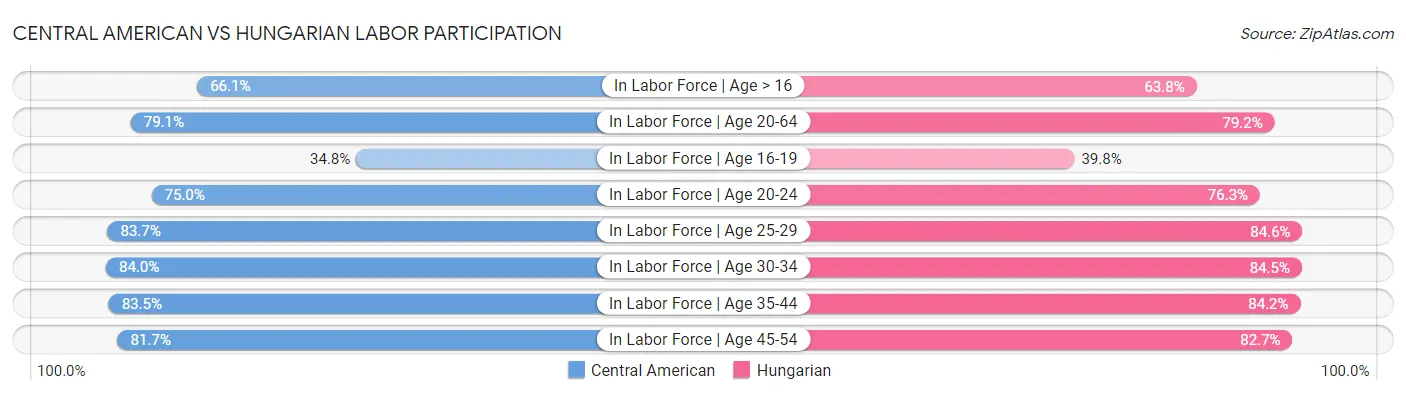Central American vs Hungarian Labor Participation