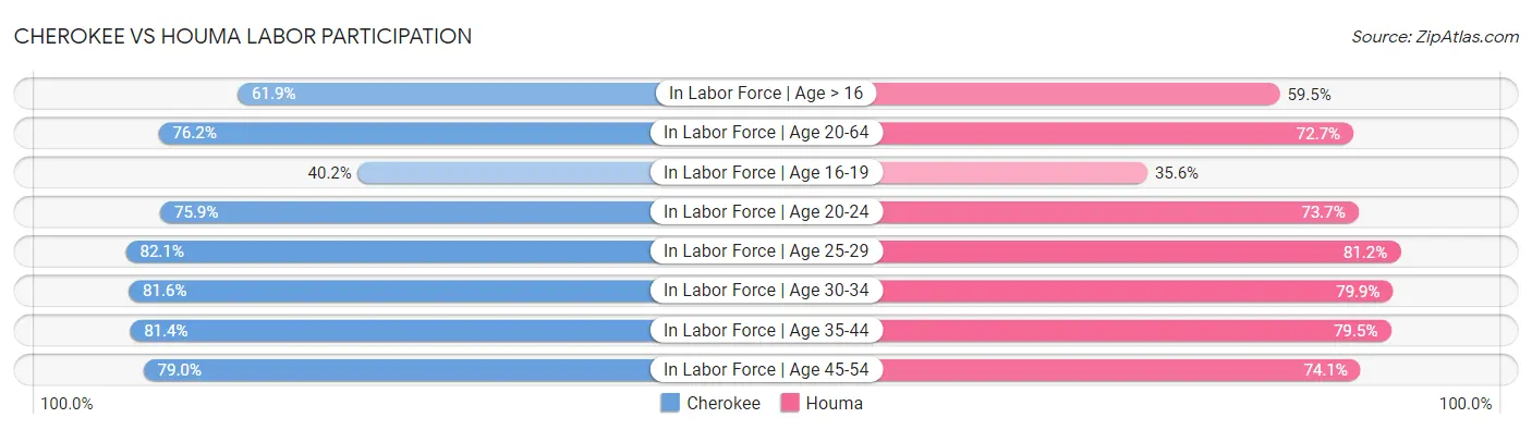 Cherokee vs Houma Labor Participation
