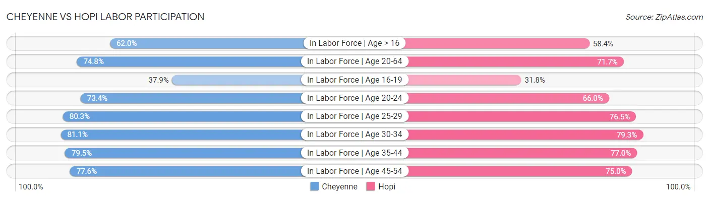 Cheyenne vs Hopi Labor Participation
