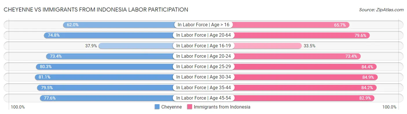 Cheyenne vs Immigrants from Indonesia Labor Participation