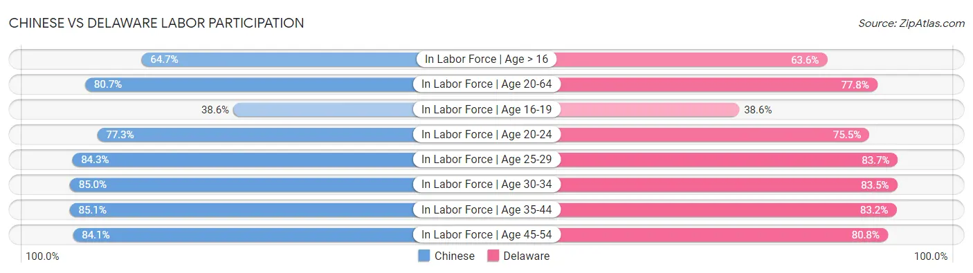 Chinese vs Delaware Labor Participation