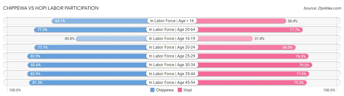 Chippewa vs Hopi Labor Participation