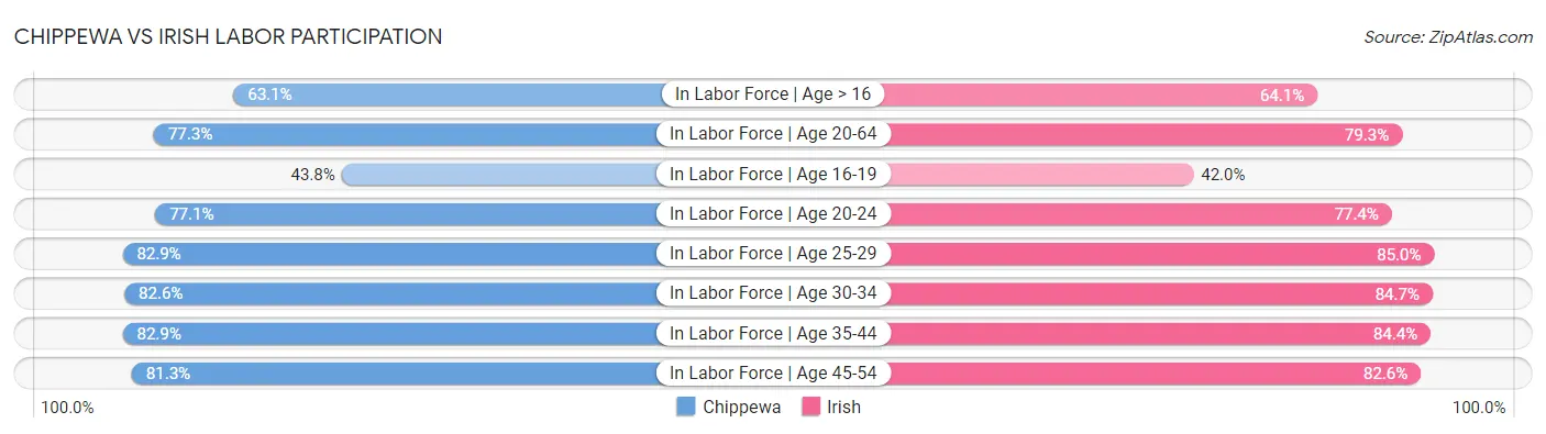 Chippewa vs Irish Labor Participation