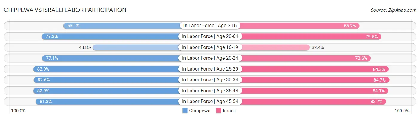 Chippewa vs Israeli Labor Participation