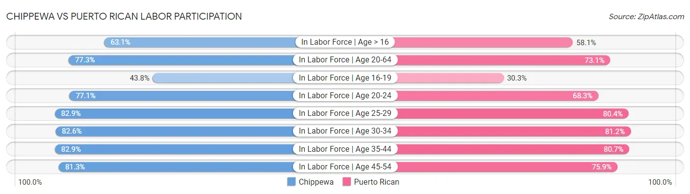Chippewa vs Puerto Rican Labor Participation