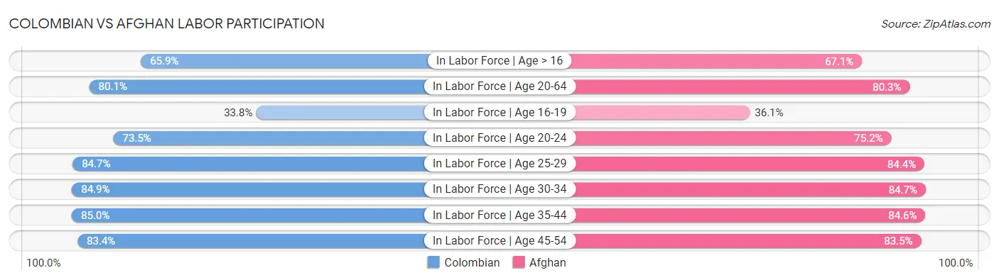 Colombian vs Afghan Labor Participation