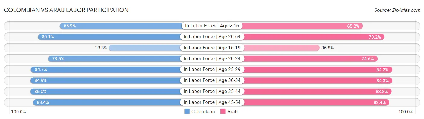 Colombian vs Arab Labor Participation