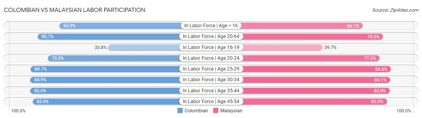 Colombian vs Malaysian Labor Participation