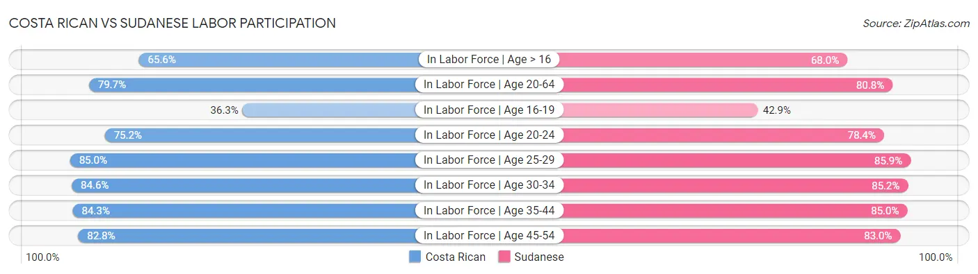 Costa Rican vs Sudanese Labor Participation
