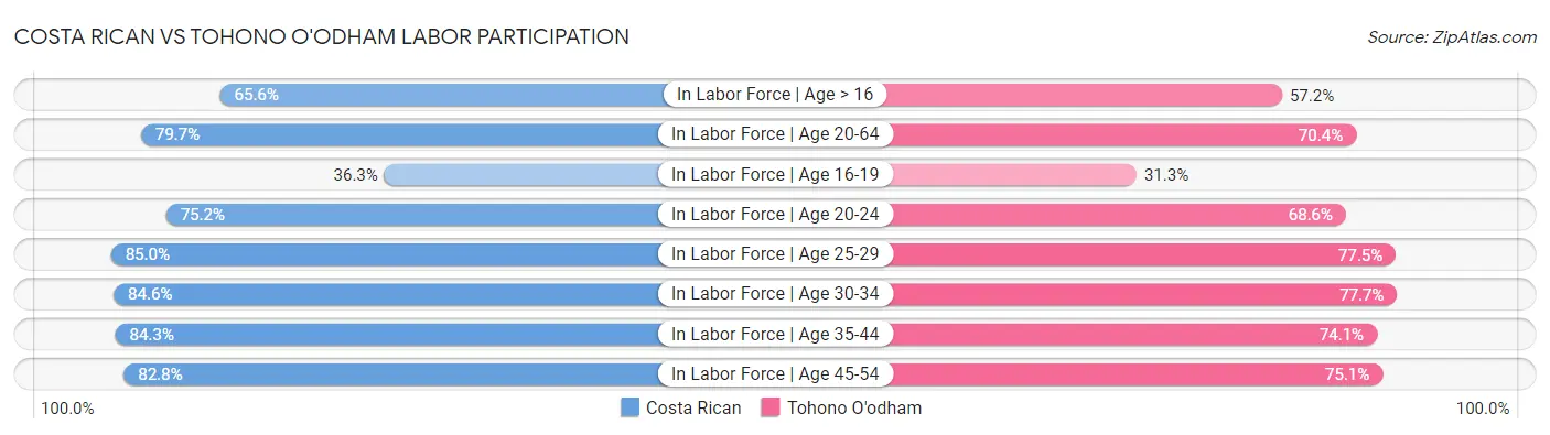 Costa Rican vs Tohono O'odham Labor Participation