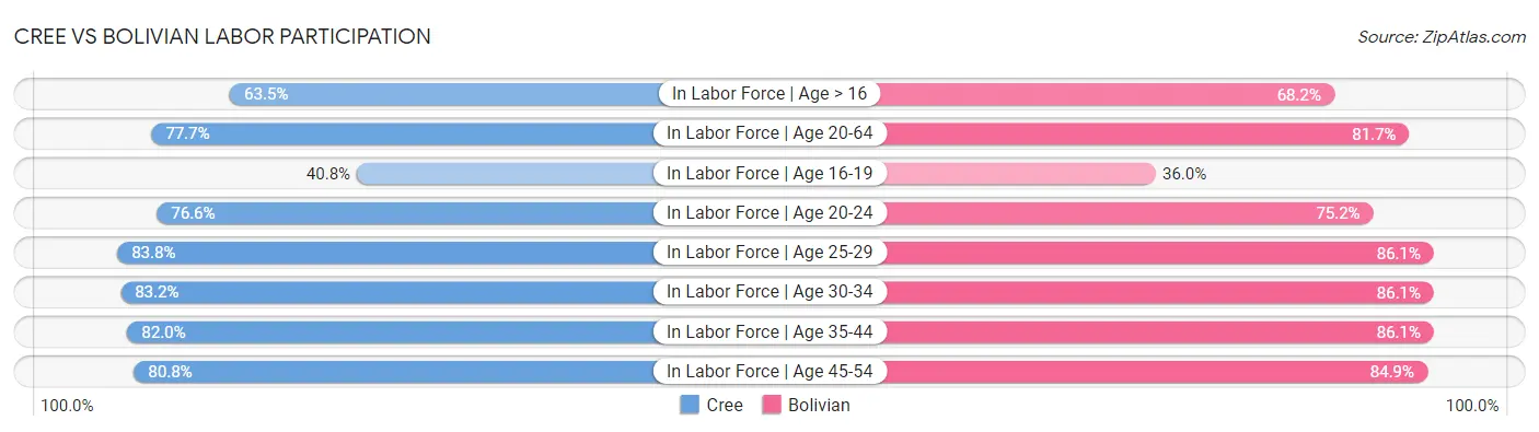 Cree vs Bolivian Labor Participation