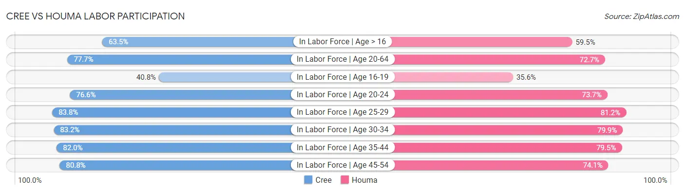 Cree vs Houma Labor Participation