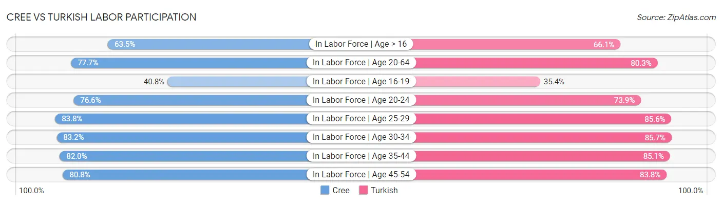 Cree vs Turkish Labor Participation