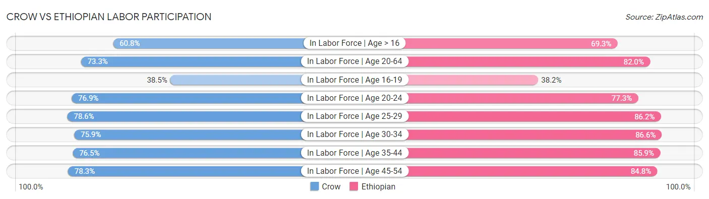 Crow vs Ethiopian Labor Participation