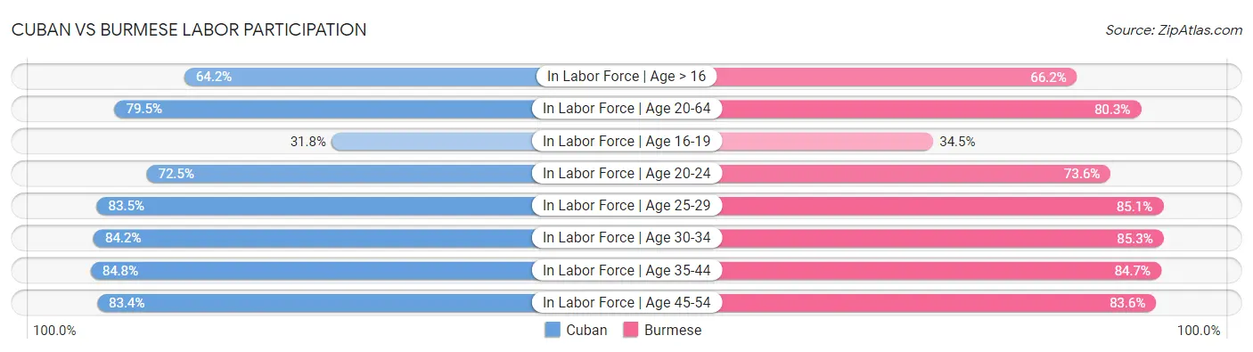 Cuban vs Burmese Labor Participation