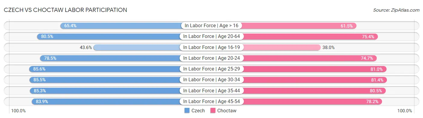 Czech vs Choctaw Labor Participation