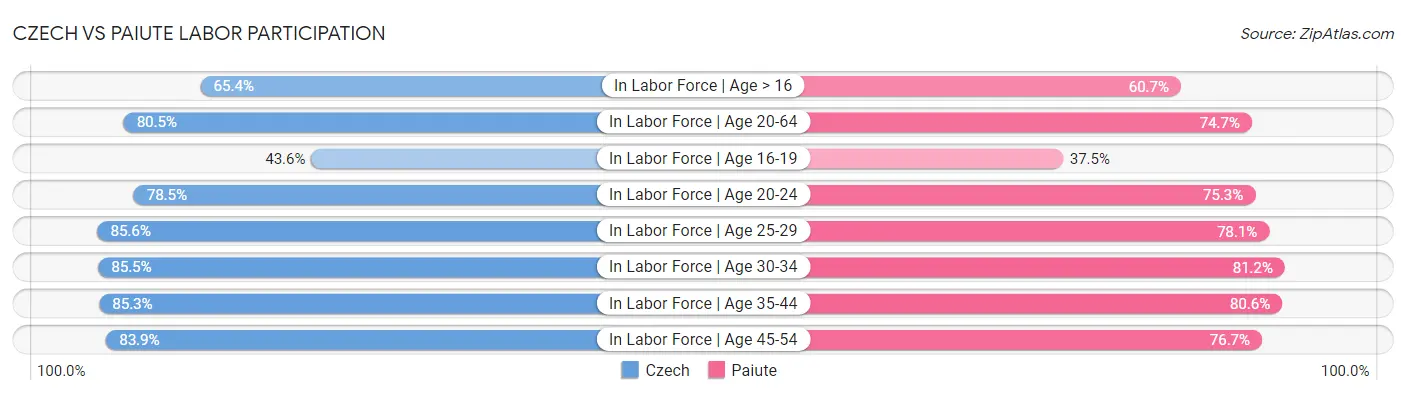 Czech vs Paiute Labor Participation