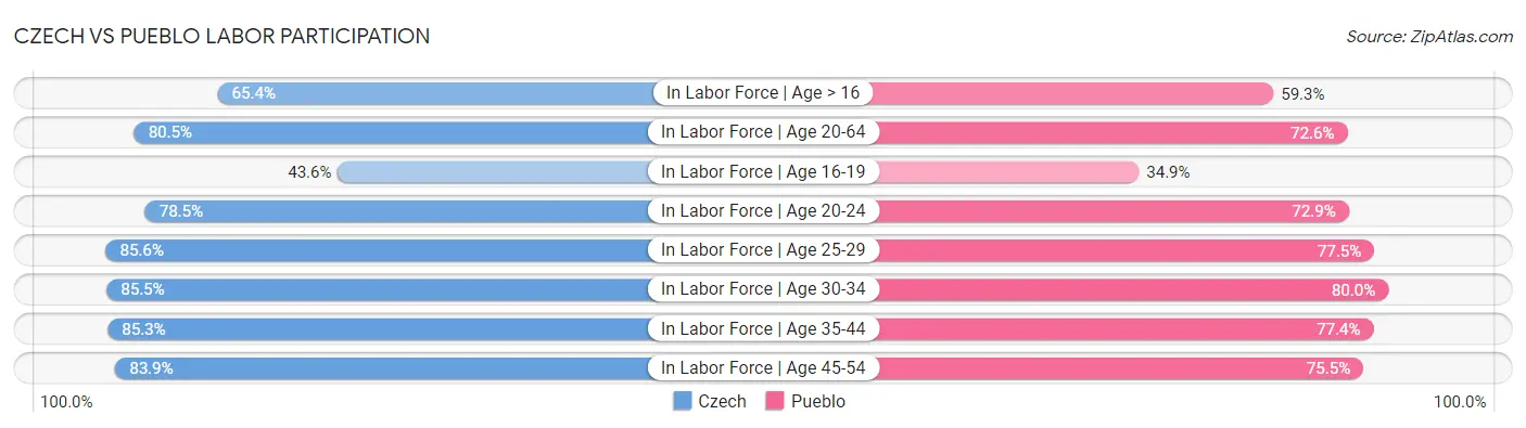 Czech vs Pueblo Labor Participation