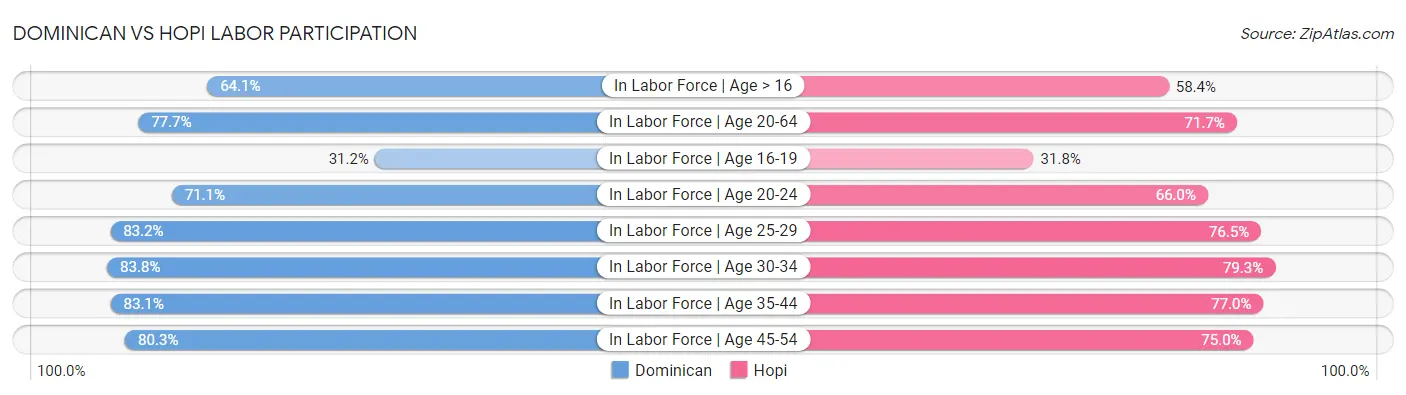 Dominican vs Hopi Labor Participation