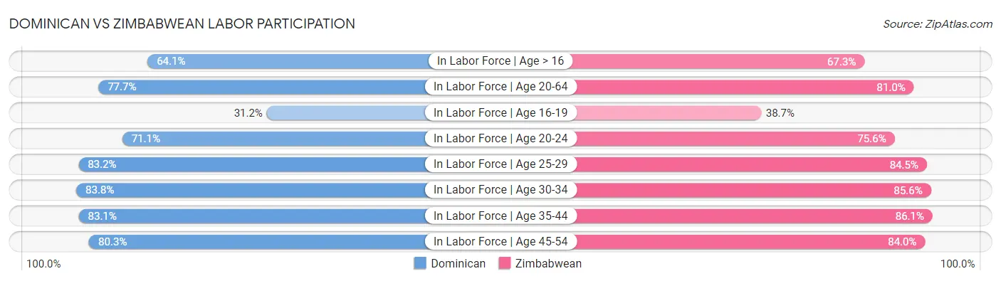Dominican vs Zimbabwean Labor Participation
