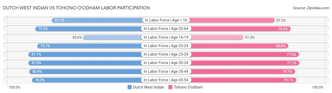 Dutch West Indian vs Tohono O'odham Labor Participation