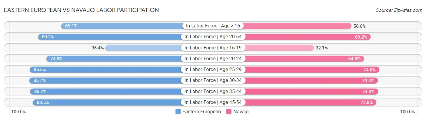 Eastern European vs Navajo Labor Participation