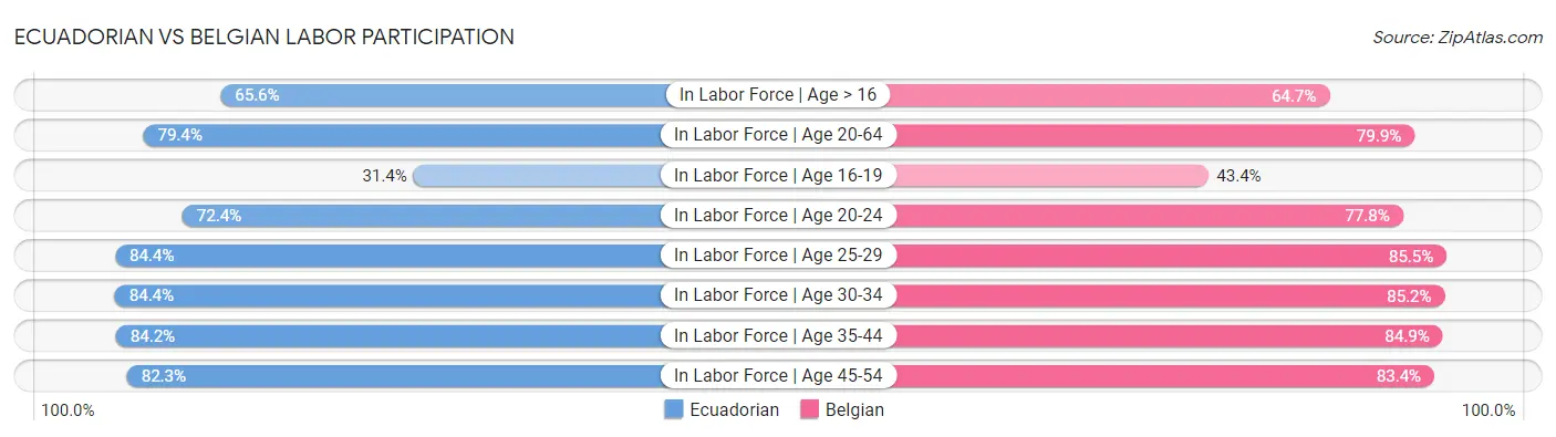 Ecuadorian vs Belgian Labor Participation