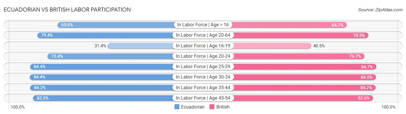 Ecuadorian vs British Labor Participation