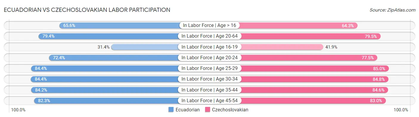 Ecuadorian vs Czechoslovakian Labor Participation