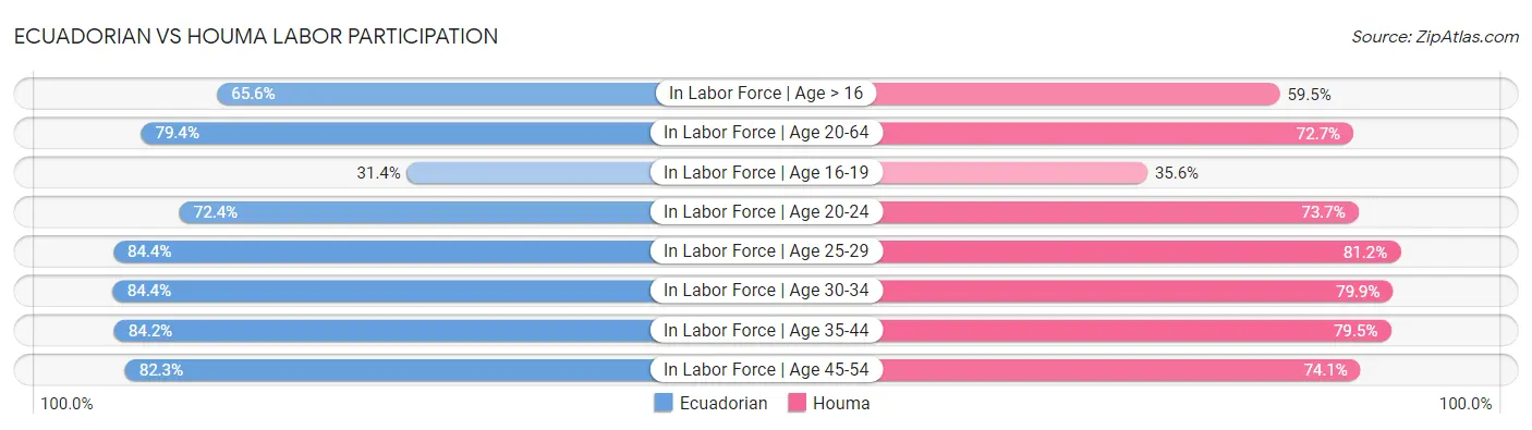 Ecuadorian vs Houma Labor Participation