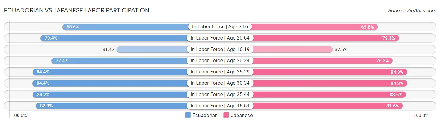 Ecuadorian vs Japanese Labor Participation