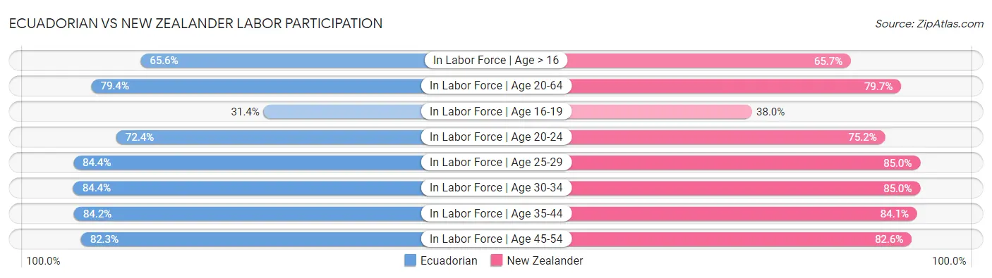 Ecuadorian vs New Zealander Labor Participation