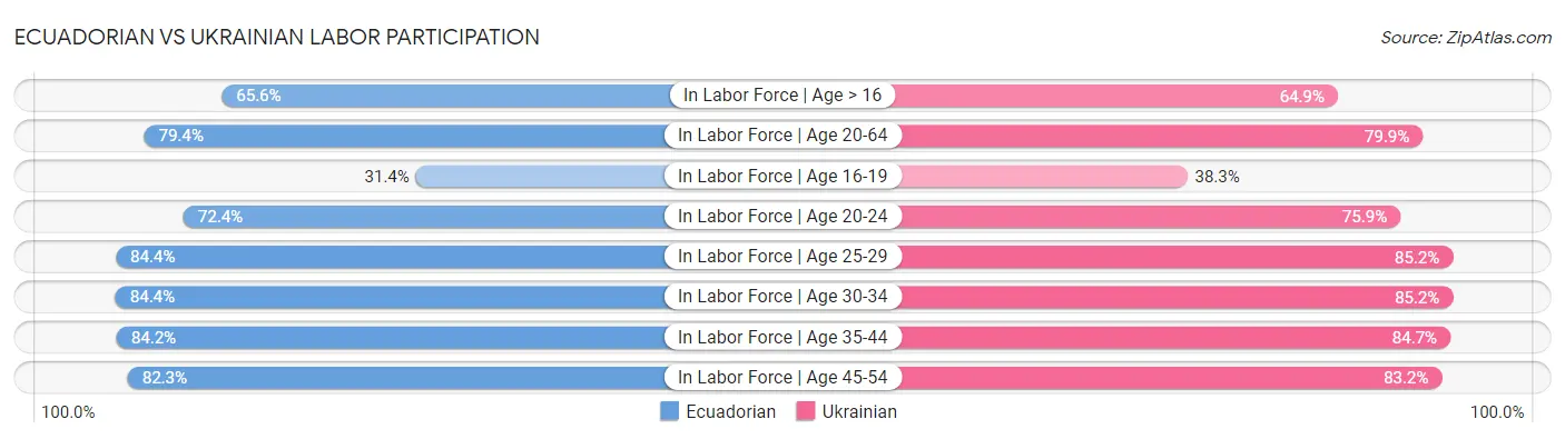 Ecuadorian vs Ukrainian Labor Participation