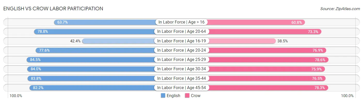 English vs Crow Labor Participation