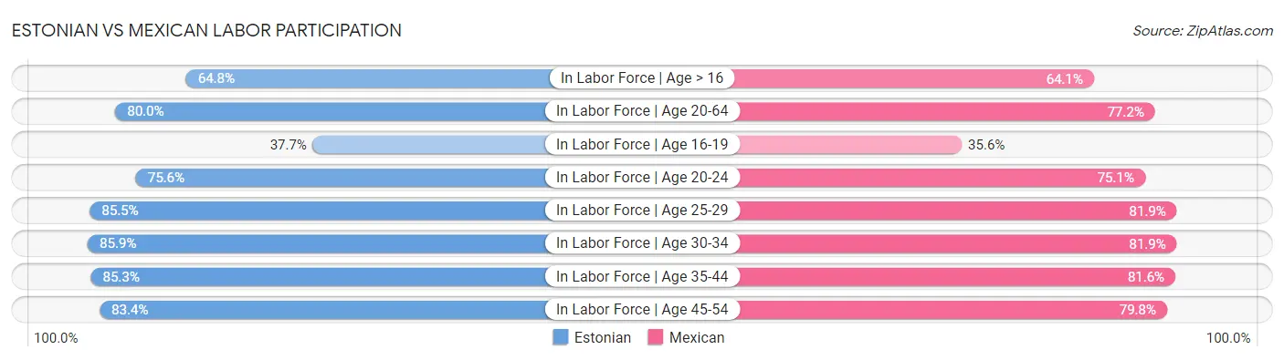 Estonian vs Mexican Labor Participation