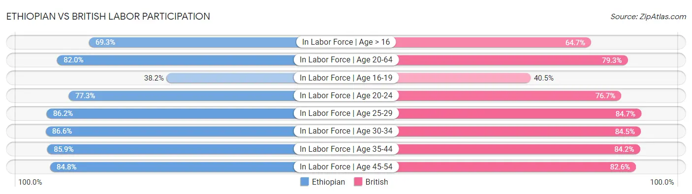 Ethiopian vs British Labor Participation