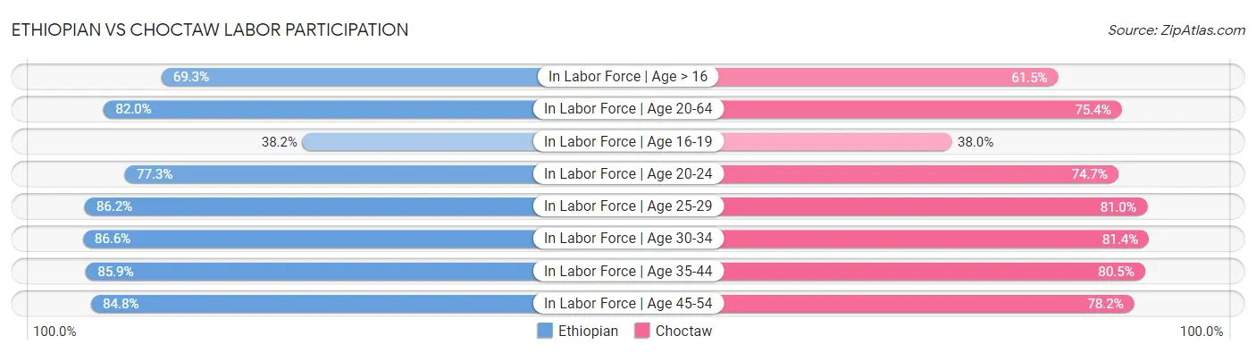 Ethiopian vs Choctaw Labor Participation