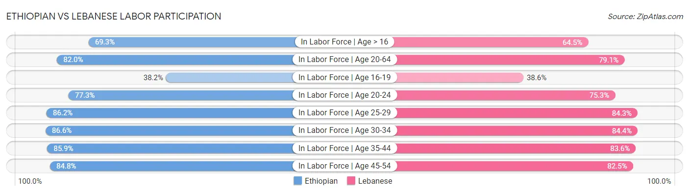 Ethiopian vs Lebanese Labor Participation