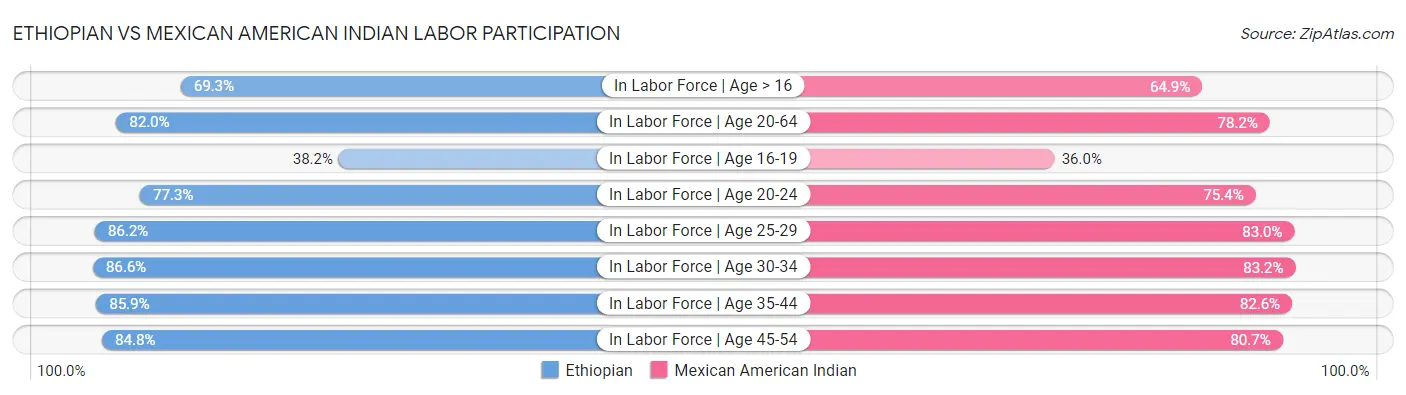 Ethiopian vs Mexican American Indian Labor Participation