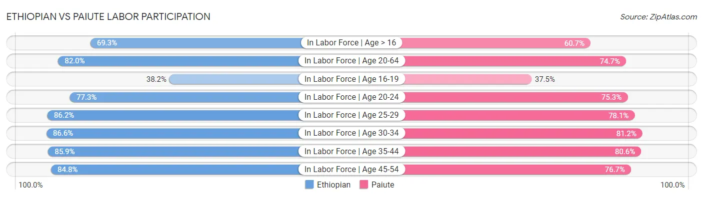 Ethiopian vs Paiute Labor Participation