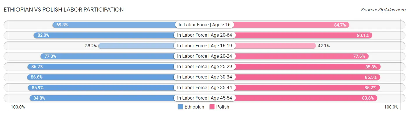 Ethiopian vs Polish Labor Participation