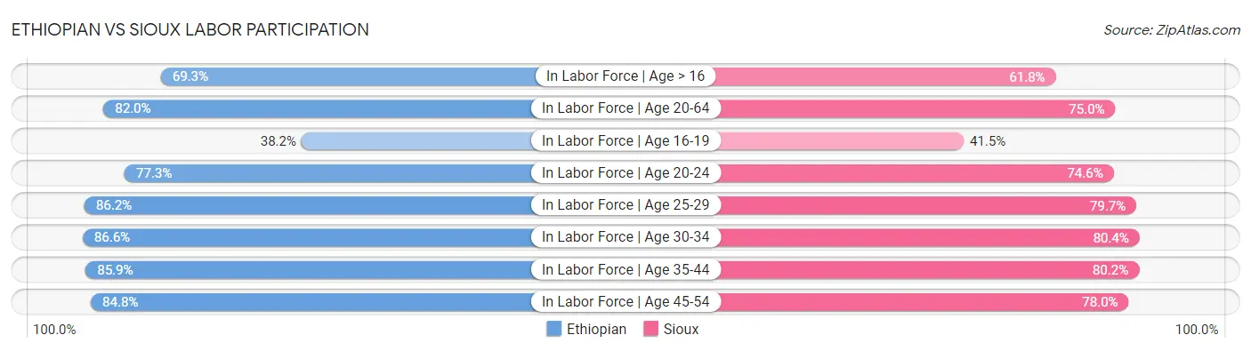 Ethiopian vs Sioux Labor Participation