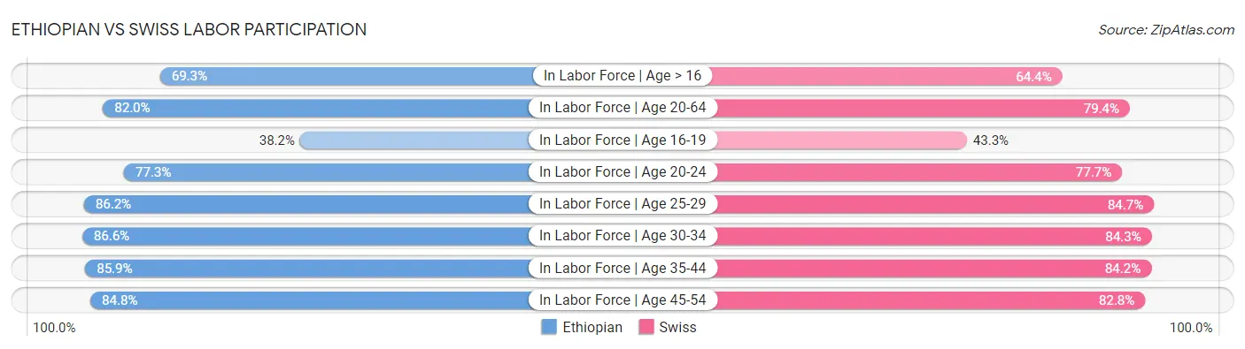 Ethiopian vs Swiss Labor Participation
