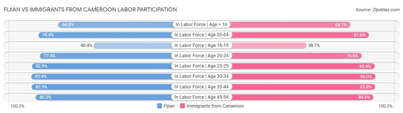 Fijian vs Immigrants from Cameroon Labor Participation